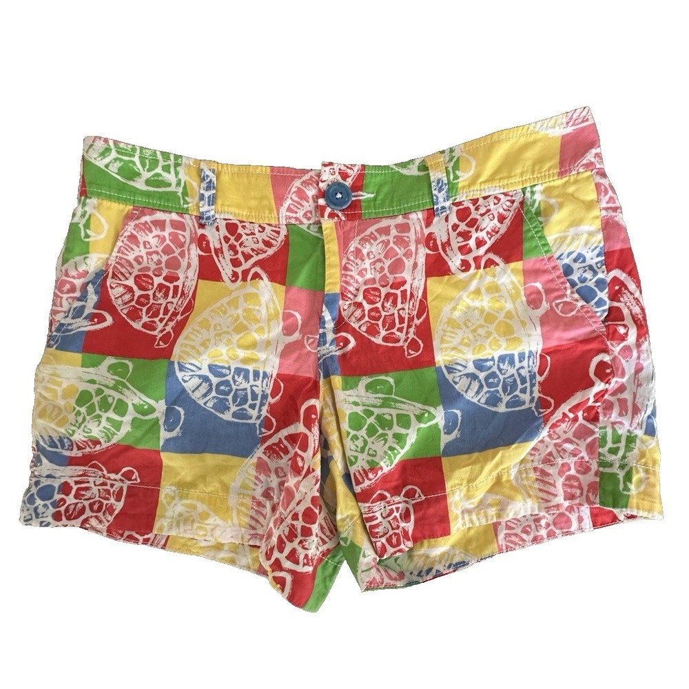 Lilly Pulitzer Rollin Turtle Patchwork‎ Shorts Women's Size 6